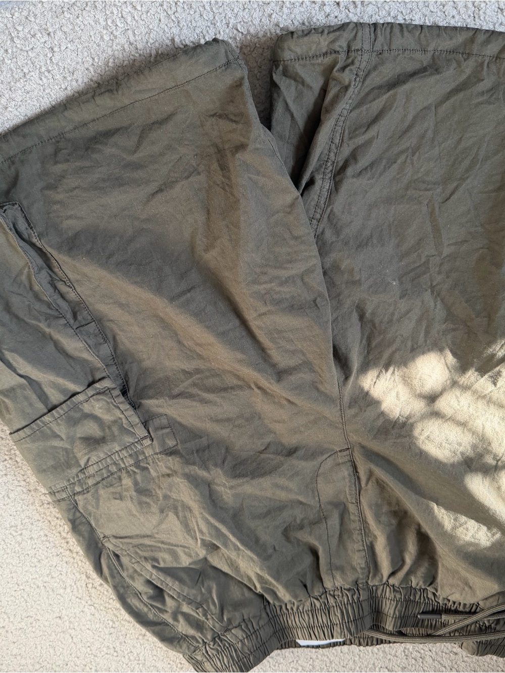Topman Olive Cargo Joggers with Drawstring Waist